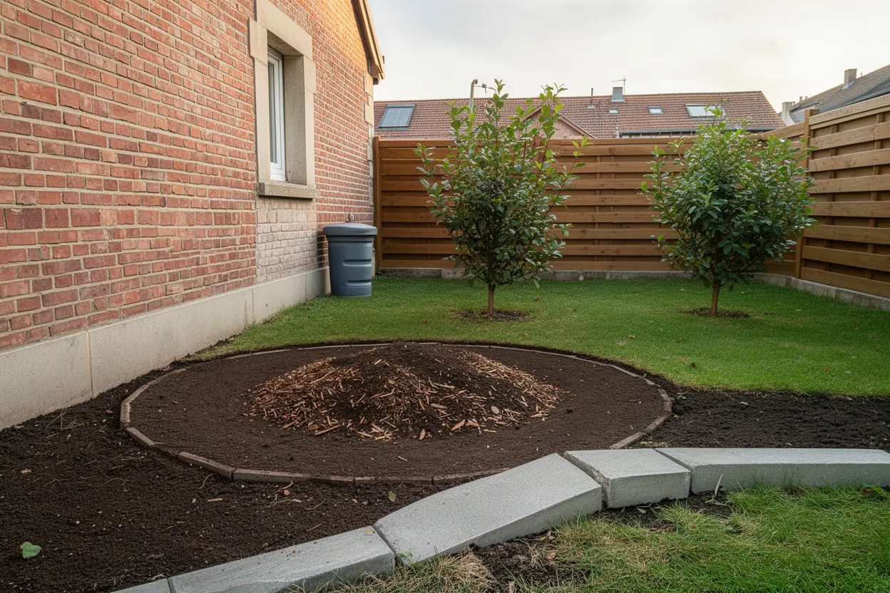 Massif remis à niveau après rognage de souche à Schiltigheim