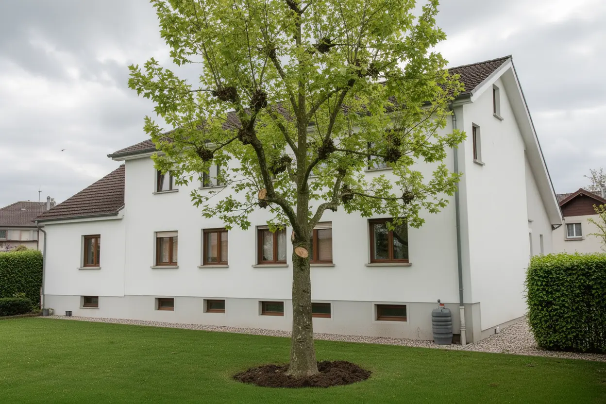 Platane équilibré après réduction à Illkirch-Graffenstaden