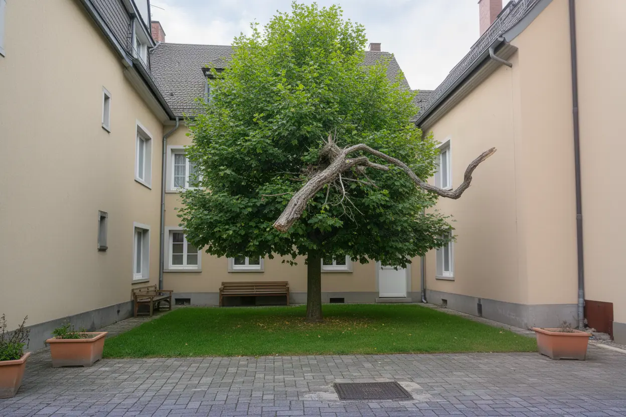 Tilleul dense avant taille en grimpe à Strasbourg
