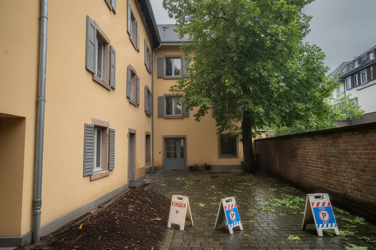 Arbre sécurisé après démontage ciblé à Strasbourg