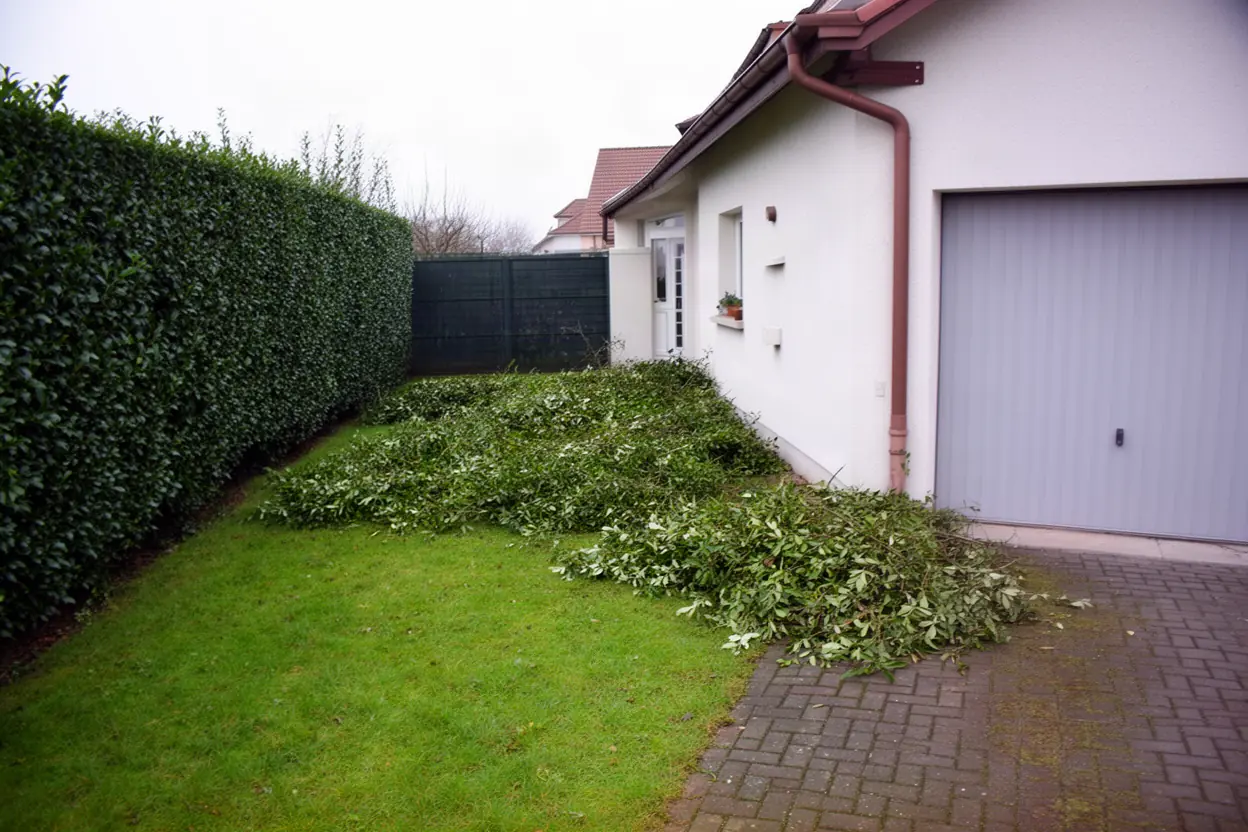 Résidus de haie avant collecte à Schiltigheim